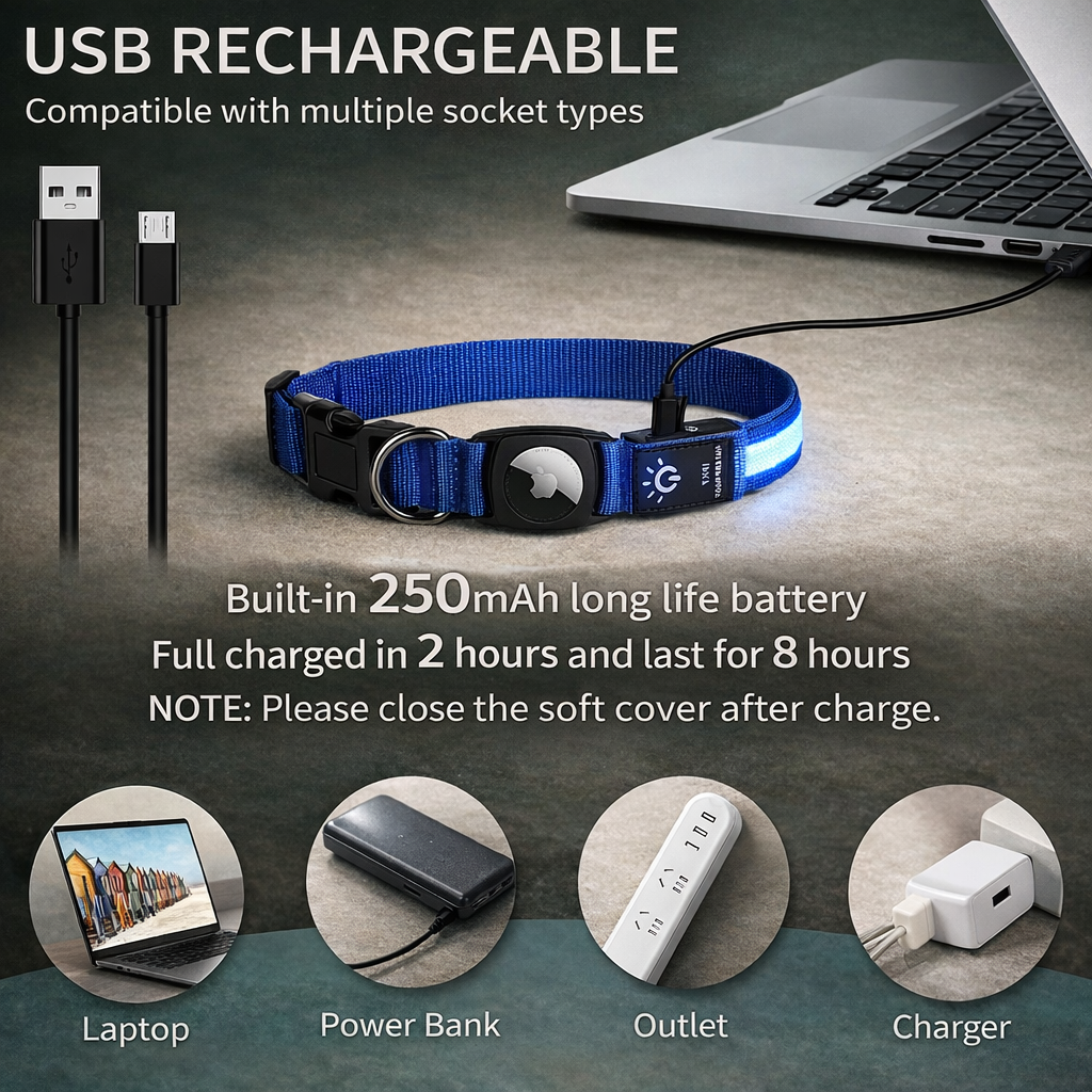 Apple Airtag LED Dog Collar