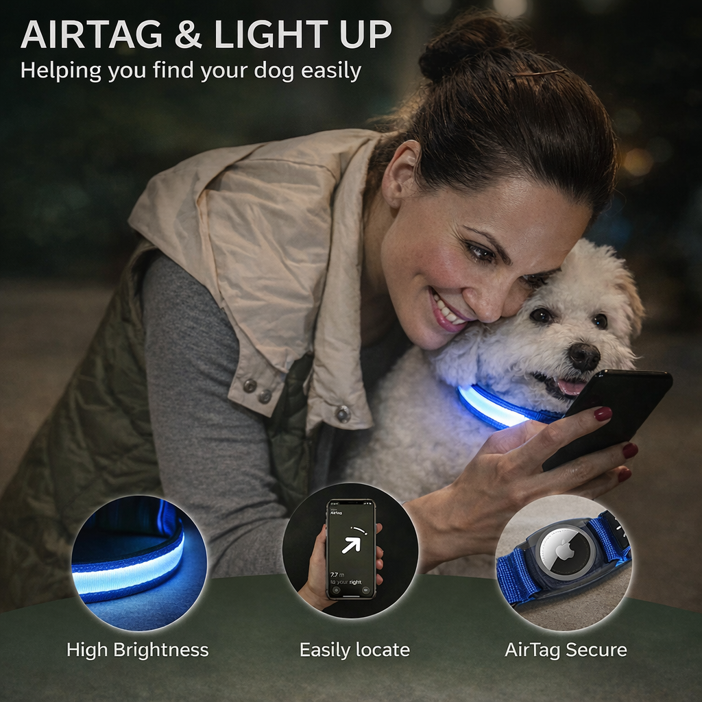 Apple Airtag LED Dog Collar