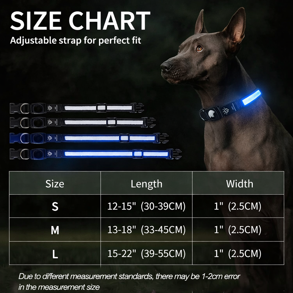 Apple Airtag LED Dog Collar